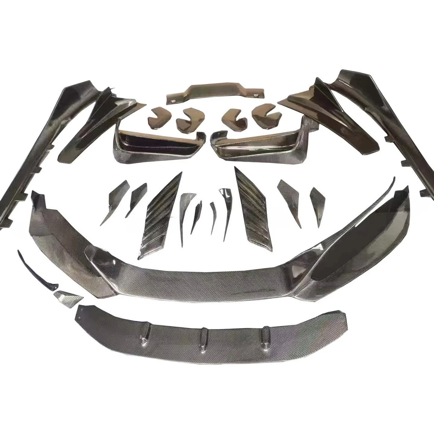 For  I8 EB Style Carbon Fiber Body Kits Spoiler Front Lip Diffuser Side Skirts